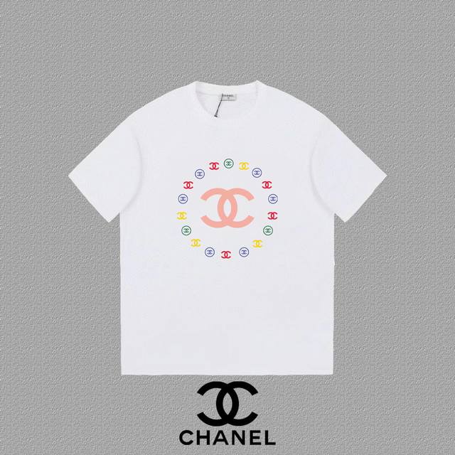 Chanel] 2025Fw short-sleeved T-shirt with logo printing, high-end 26S double yar