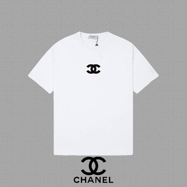 Chanel] 2025Fw short-sleeved T-shirt thick plate + printed letter logo high-end