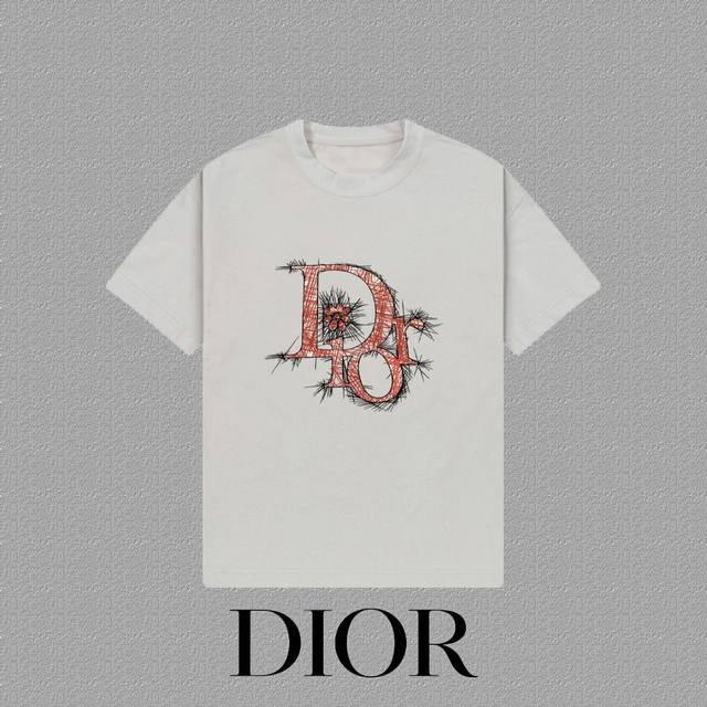 Dior] 2025Fw short-sleeved T-shirt with logo printing, high-end 26S double yarn