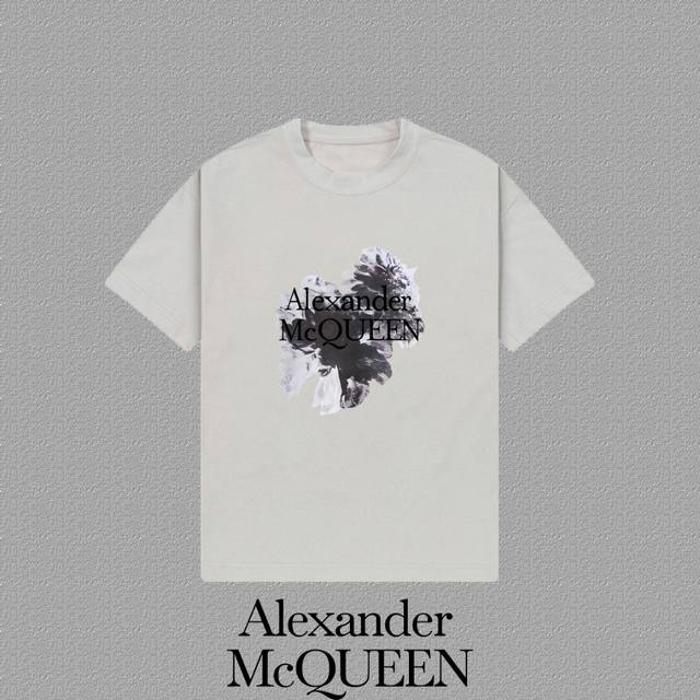 Alexander Mcqueen 2025Fw short-sleeved T-shirt with logo printing High-end 26S d