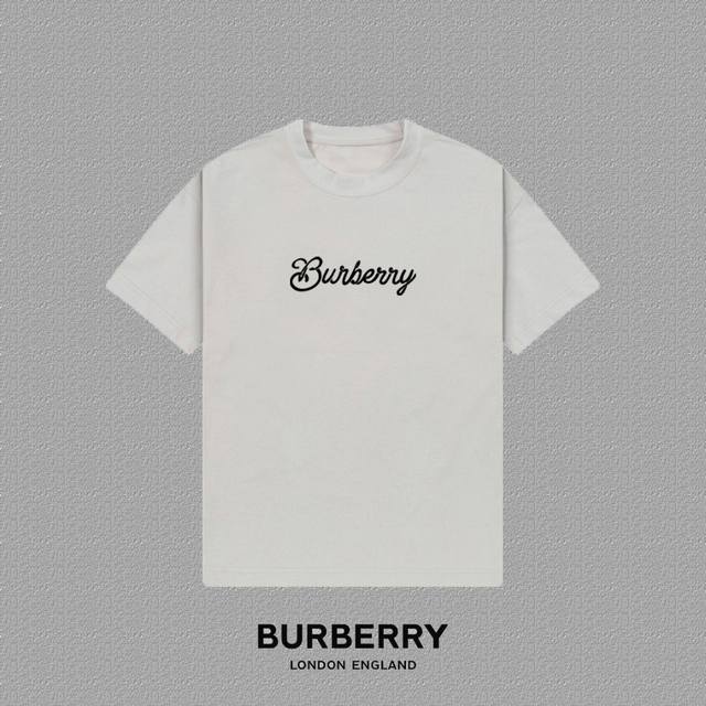 Burberry 2025Fw short-sleeved T-shirt with thick letter logo printing, high-end