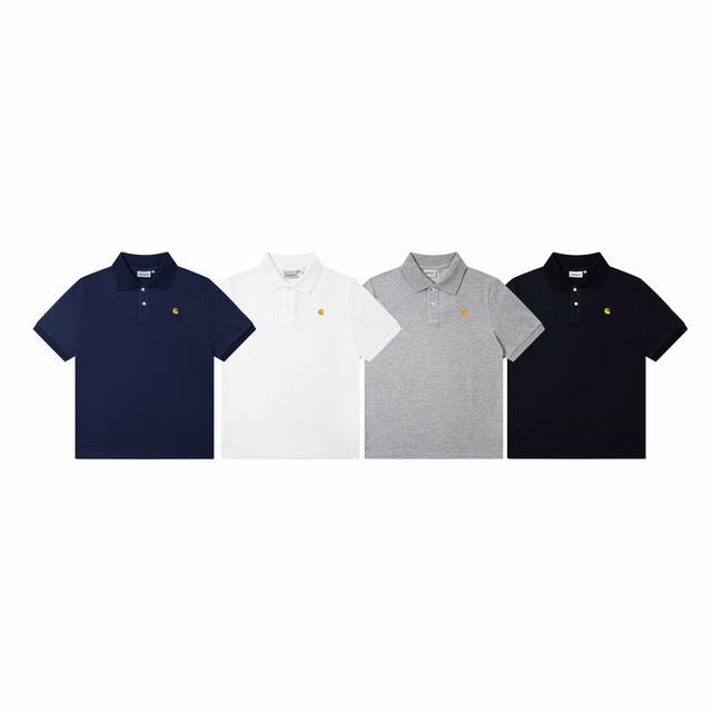 4051# Carhartt classic small gold label embroidered short-sleeved Polo shirt Col
