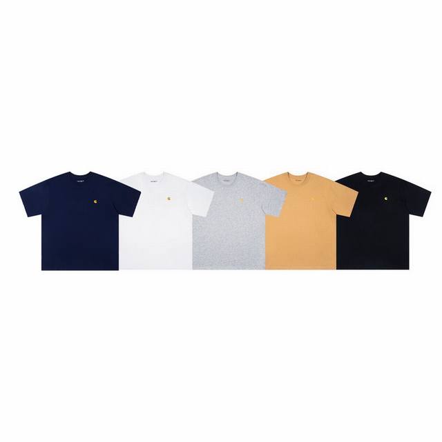 4013# Carhartt Wip Carhartt classic embroidery gold label round neck short sleev