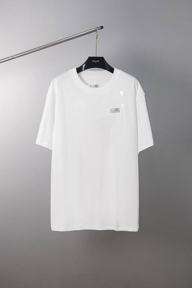 2042# High quality Maison Margiela tape number label short sleeves The chest is