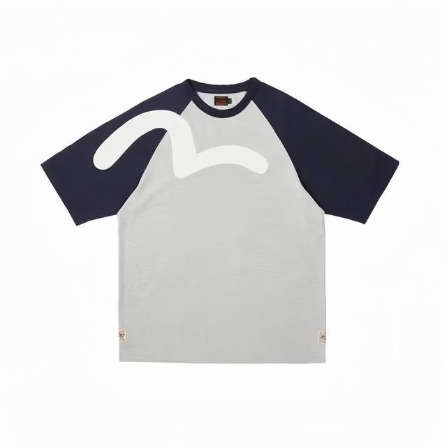 N018 280G double yarn correct version Evisu Fushen 2025 new splicing short sleev