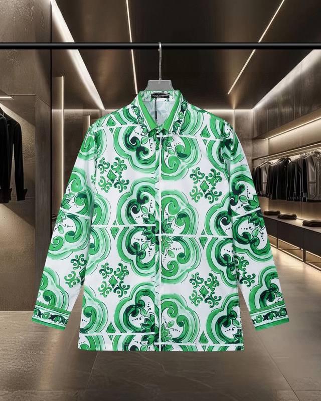 Dg Dolce & Gabbana's hot-selling Majolica digital print crocheted Hawaii long-sl
