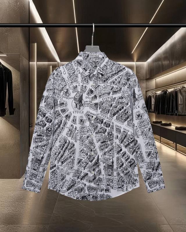 Dior Dior's hot-selling Paris map architectural element digital print long-sleev