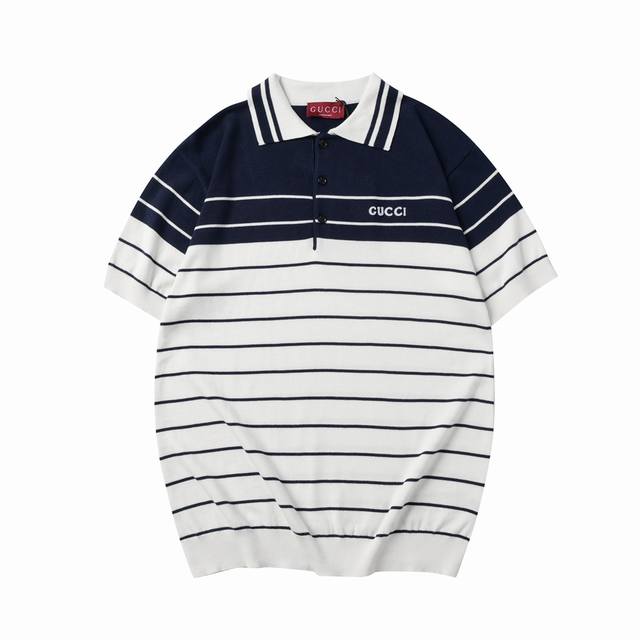 Gucci 2025 new Polo shirt striped knitted short sleeves Original 10860 purchase;