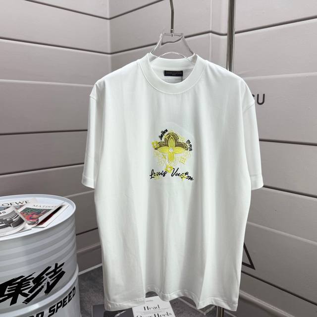 Lv Louis 2025 spring and summer new embroidery printing custom double yarn plain