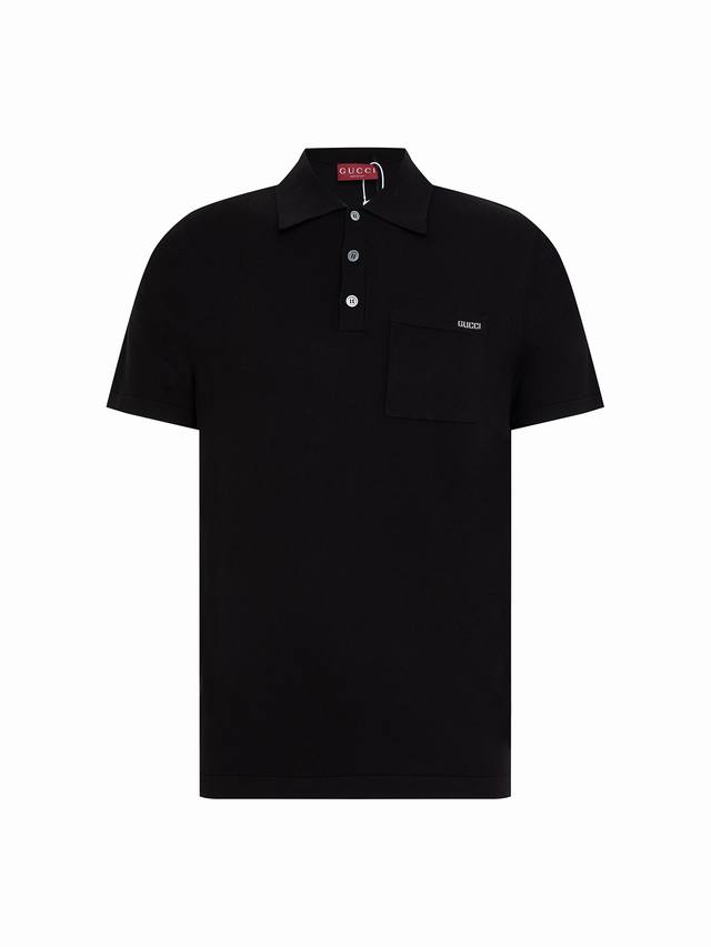 Zp version -Gucci official website classic letter pocket knitted wool Polo short