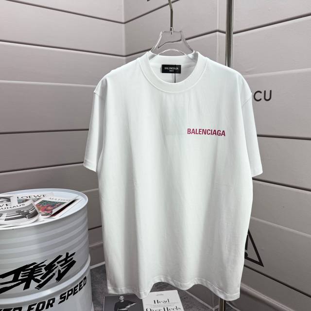 Balenci*Ga Paris 2025 Spring and Summer New Short-sleeved T-shirt Classic Pink L