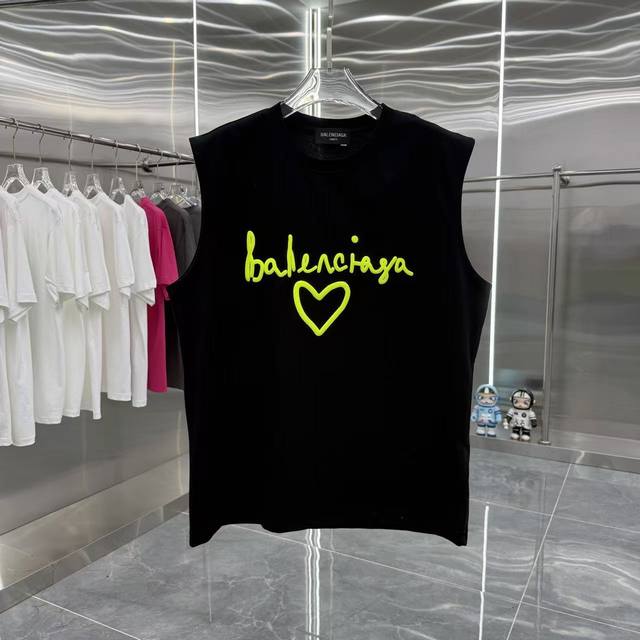 Bal Balenciaga 2025 summer new sleeveless vest foaming process unisex loose vers