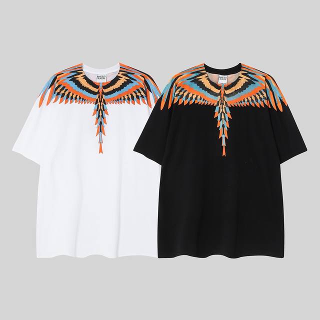 Marcelo Bron Mb new top version Indian color wings print cotton T-shirt Size: SM