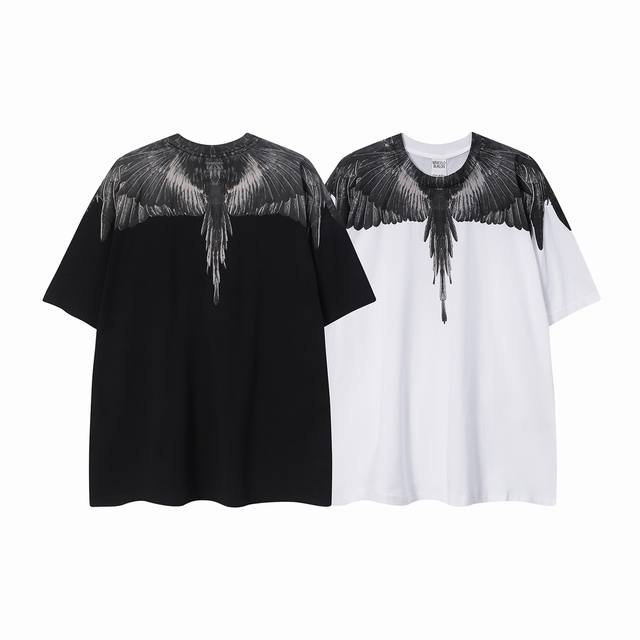 Marcelo Bron Mb high quality version black and gray gradient wings print feather