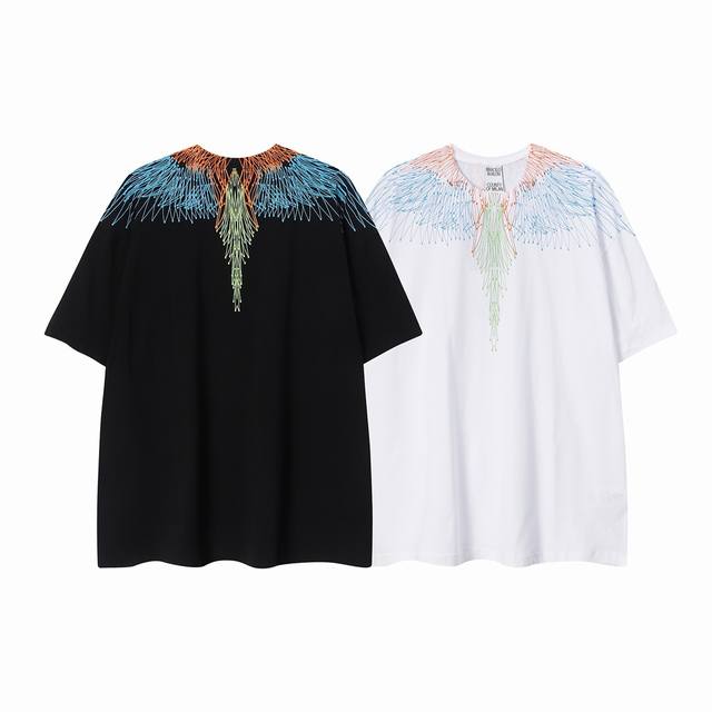 Marcelo Bron Mb high quality version Mb line print wings pure cotton T-shirt Siz