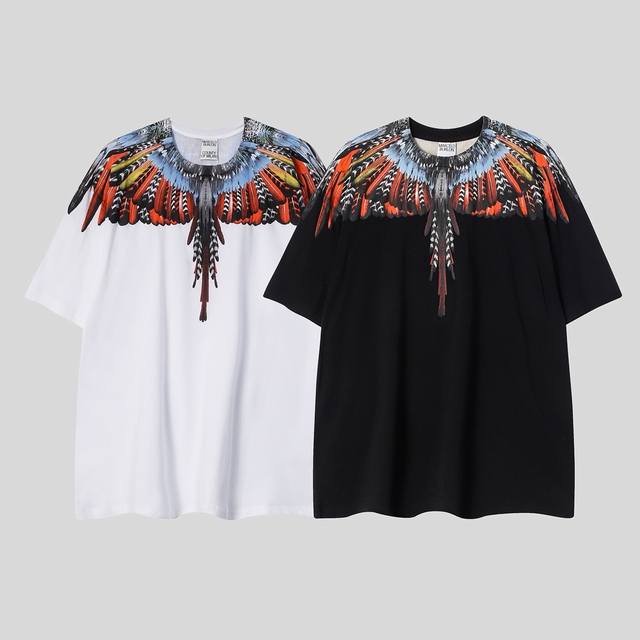 Marcelo Bron Mb new high quality HD animal feather wings print T-shirt Size: SML