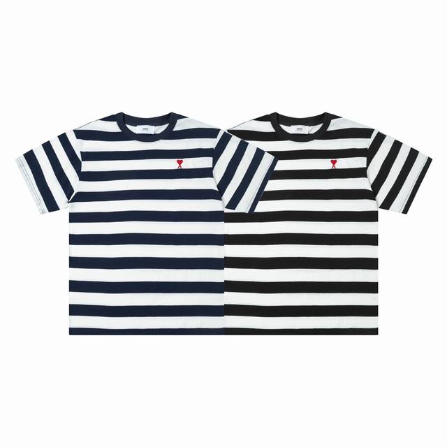 1223# Ami Paris 24Ss new classic small heart logo embroidered cotton large strip