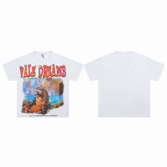 V533# Vale Forever Heaven Tee White ink direct spray pure cotton American fashio