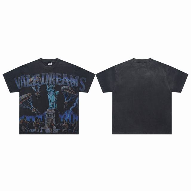 V537# Vale Forever Nyc Invasion Big Vintage Tee European and American trendy str