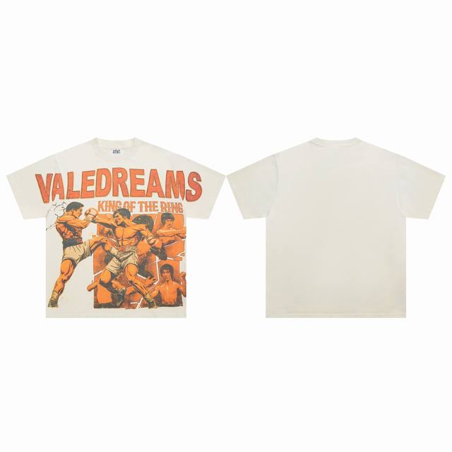 V526# Vale Forever Dream Tee White ink sprayed salted monkey old fashion T-shirt