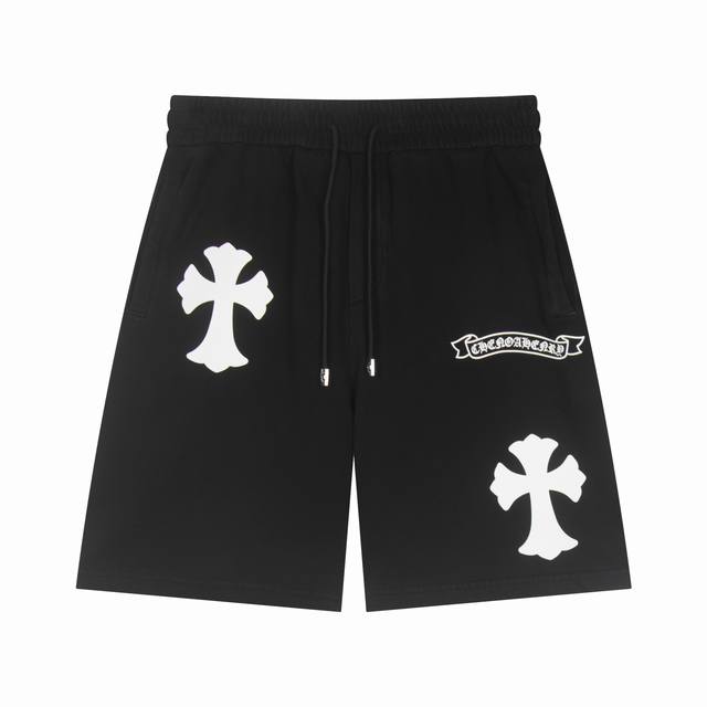 high version Chrome Hearts Ch 2025 summer new leather shorts new heavy wash and