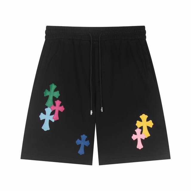 high version Chrome Hearts Ch 2025 summer new leather shorts new heavy wash and