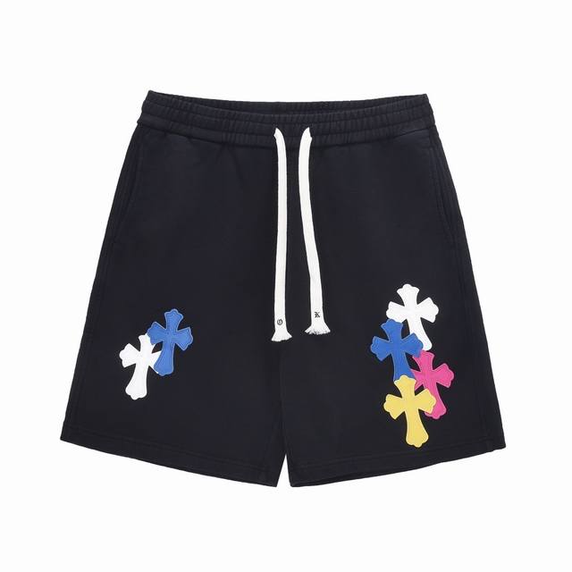 high version Chrome Hearts Ch 2025 summer new leather shorts new heavy wash and
