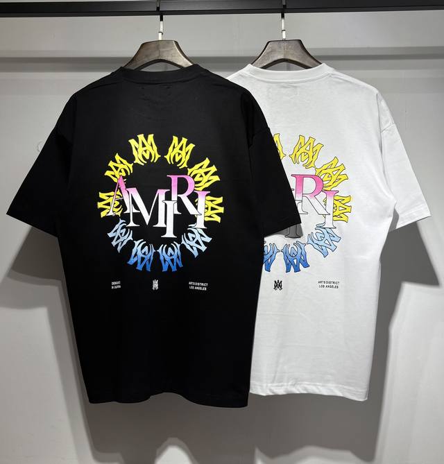 744 Amiri real shot short-sleeved T-shirt black red white hanging shot SML Xl