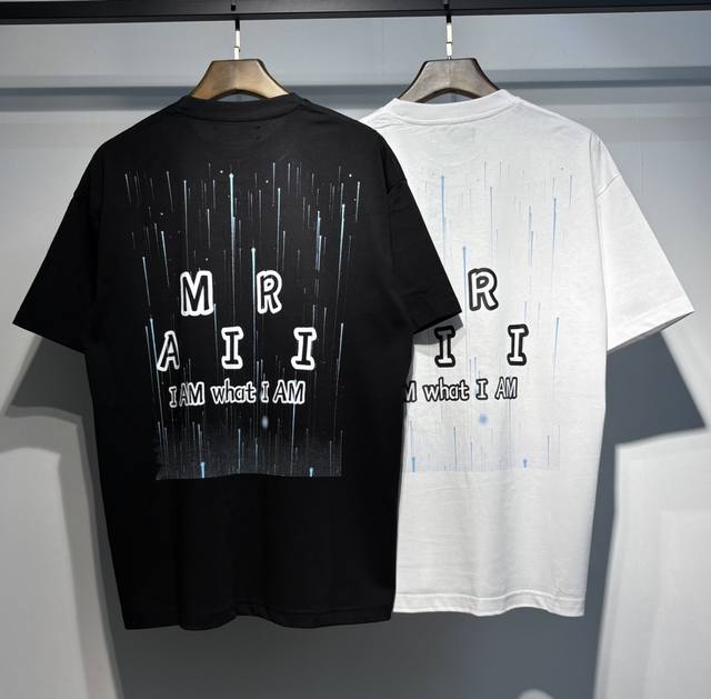 Amiri real shot short-sleeved T-shirt black and white hanging shot SML Xl