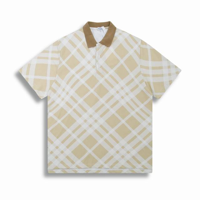 Correct version High quality Bbr New colorblock plaid casual short sleeve polo s