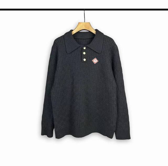 Casablanca 24th autumn and winter new Polo collar knitted long sleeves Color: Bl