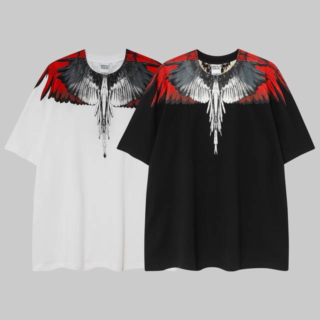 Marcelo Bron Mb spring and summer new top version gray and red gradient print wi