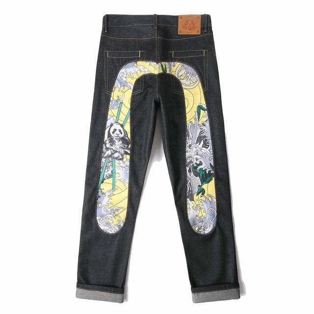 Style No. Cc717 Evisu Fukushin Panda Print Straight Skinny Jeans Visu's slim jea
