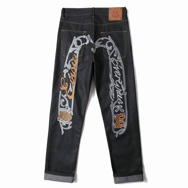 Style No. Cc714 Evisu Fukushin Embroidered Tangcao Straight Skinny Jeans Visu's