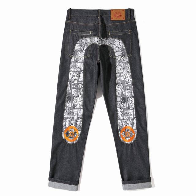 Style No. Cc708 Evisu Fukushin Print Embroidered Comic Warrior Straight Narrow L