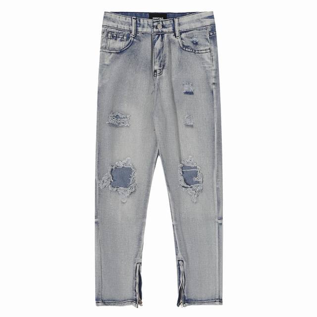 Style No. N214 Real shot on white background High version Fog ripped trouser leg
