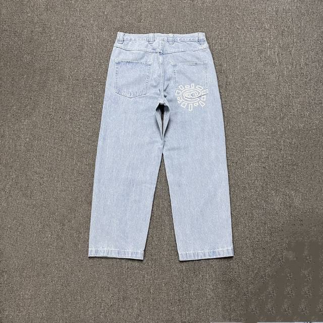 Ad301#Adwysd Alwaydowhatyoushoulddo Sun-curled denim pants basic washed style Co