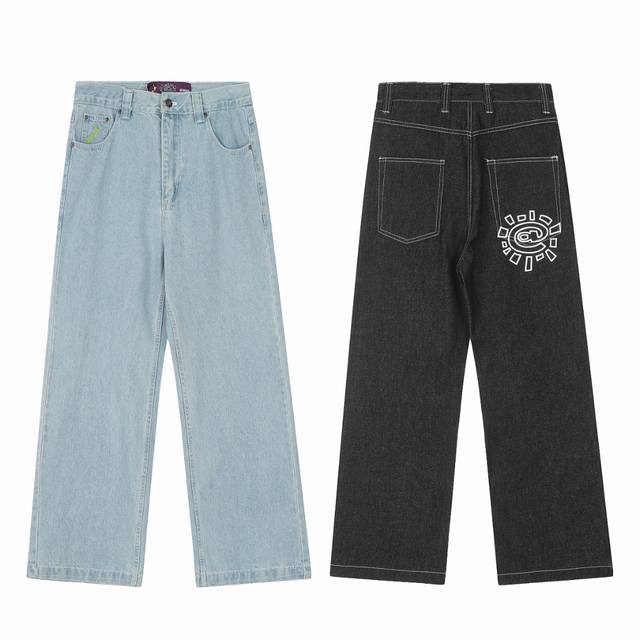 White background Ad301#Adwysd Alwaydowhatyoushoulddo Sun roll denim pants basic
