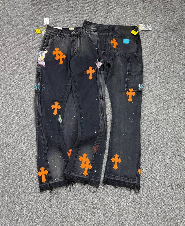 Style number: H850 Gallery Dept. Vintage ink-splashed black and orange cross loo