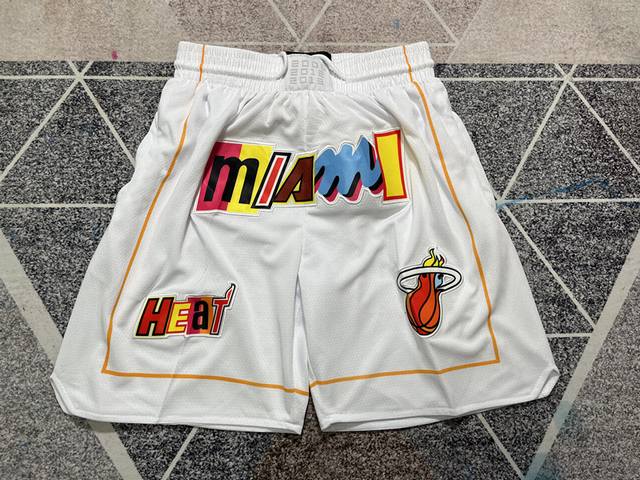 Style No. K44 Top embroidery version Just Don Nba Miami Heat Team Shorts Just Do