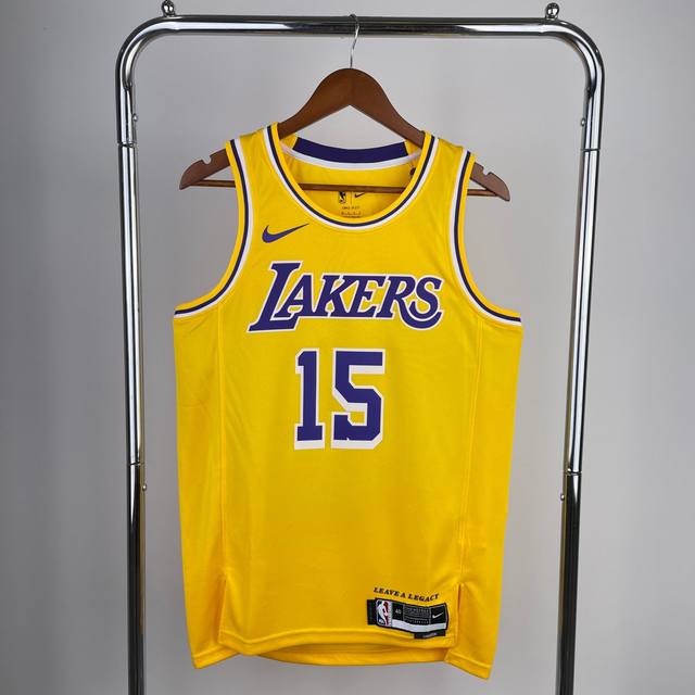 Top embroidery version number: S52 Nike Nba Lakers Rivers No. 15 jersey La Los A