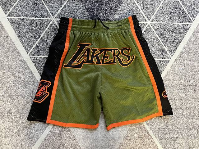 Style No. K157 Top embroidery version Lakers City Edition Pocket Pants Basketbal