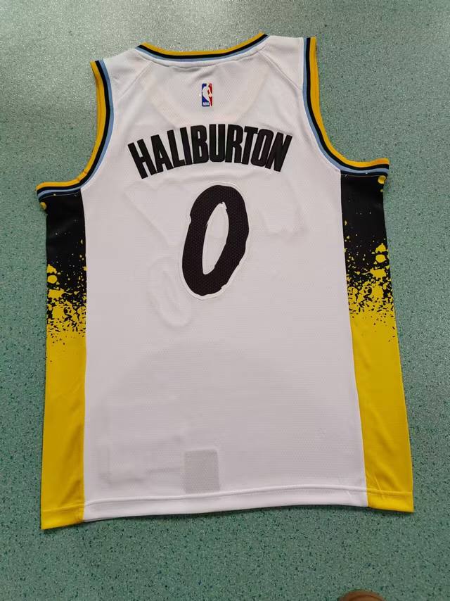 Style number: S75 Top embroidery version Nike NBA 25th season Pacers No. 0 Halib