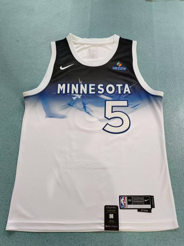 Style number: S05 Top embroidery version Nike NBA City Edition Timberwolves Edwa
