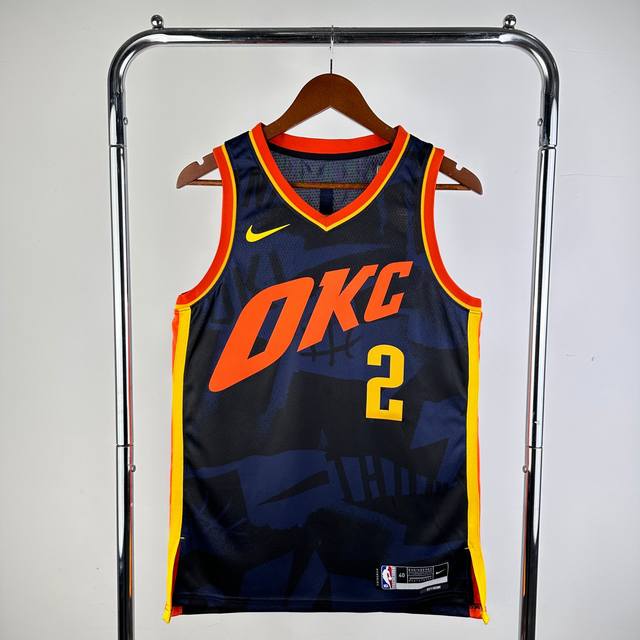 Style number: S02 Top embroidery version Nba Thunder 23-24 season No. 2. Sga pre