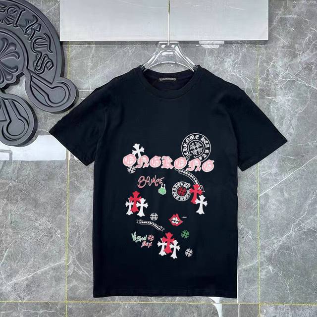 Style No. Ys19 New European Round Neck Cotton Colorful Cross Sanskrit Printing C