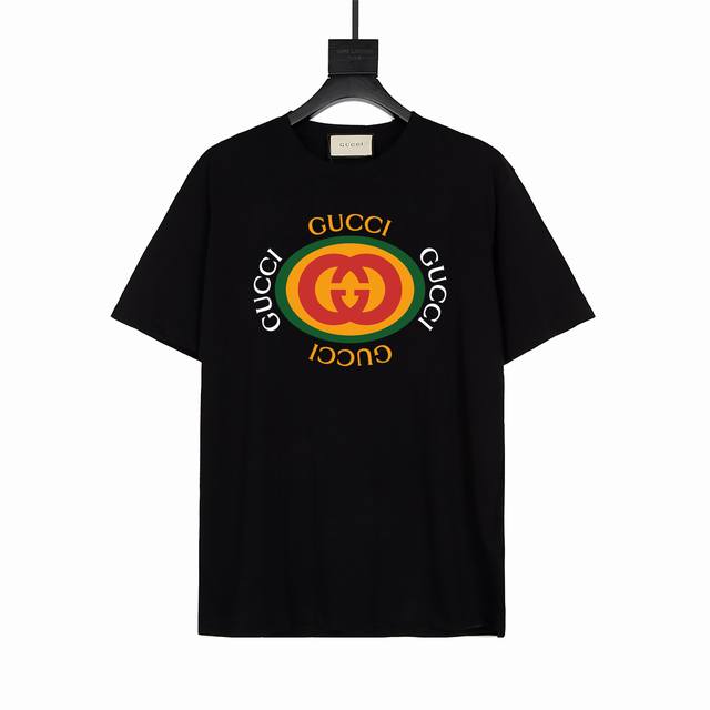 Gucci chest print T-shirt custom 260G fabric spring and summer latest brick cabi