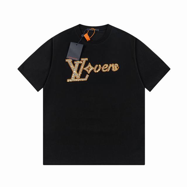 Lv Louis early spring sequin embroidery new short-sleeved T-shirt, high-quality