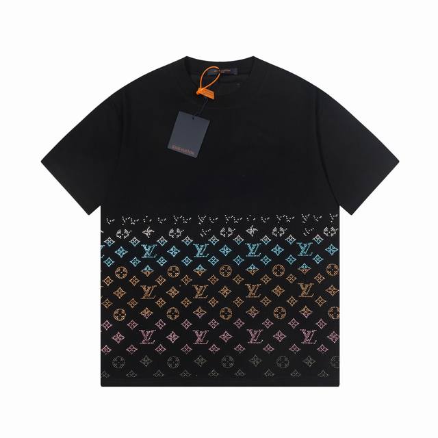 Lv Louis Donkey's early spring diamond jacquard new short-sleeved T-shirt, high-