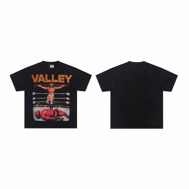 V507# Vale Forever Valley Sport Dept Tee Washed and distressed high quality T-sh